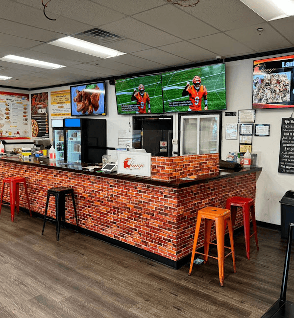 The dining counter inside Lamp Cuisine in College Park.